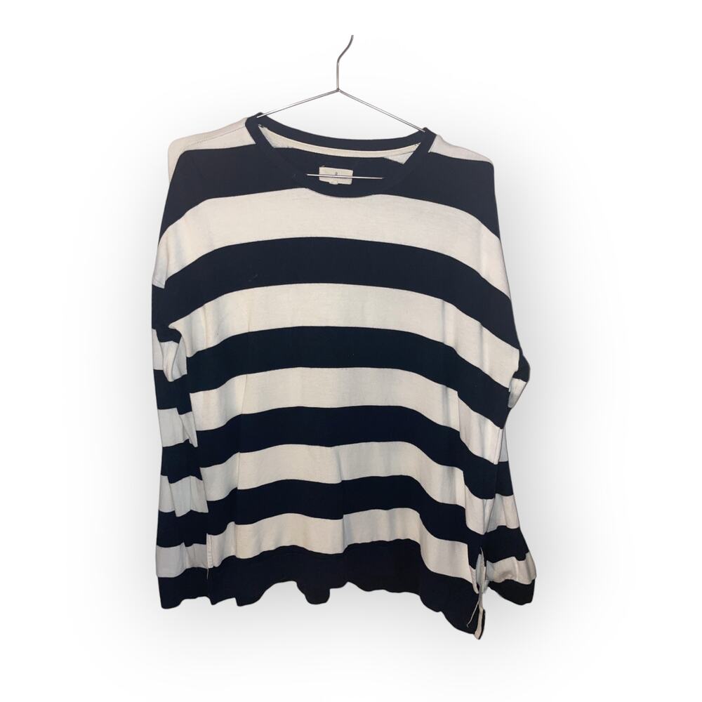 Thread And Supply black and white striped tunic sweater Sz M EUC